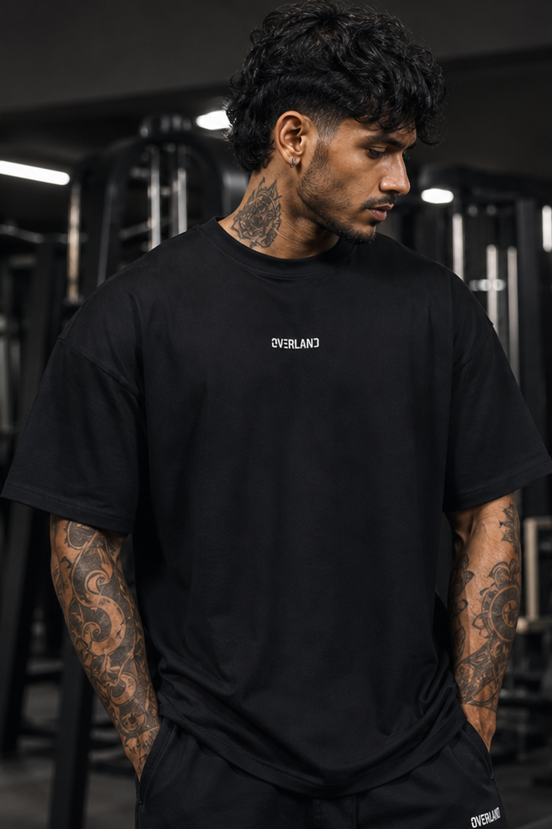 Overland Club “Built From Battle” Oversized Tee – Black - Image 2
