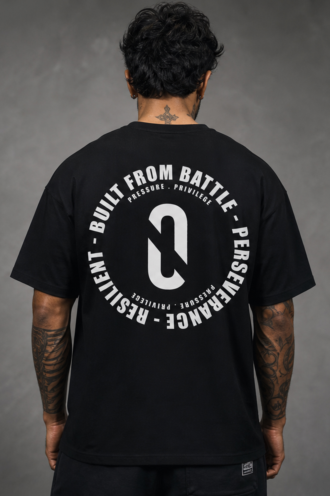 Overland Club “Built From Battle” Oversized Tee – Black