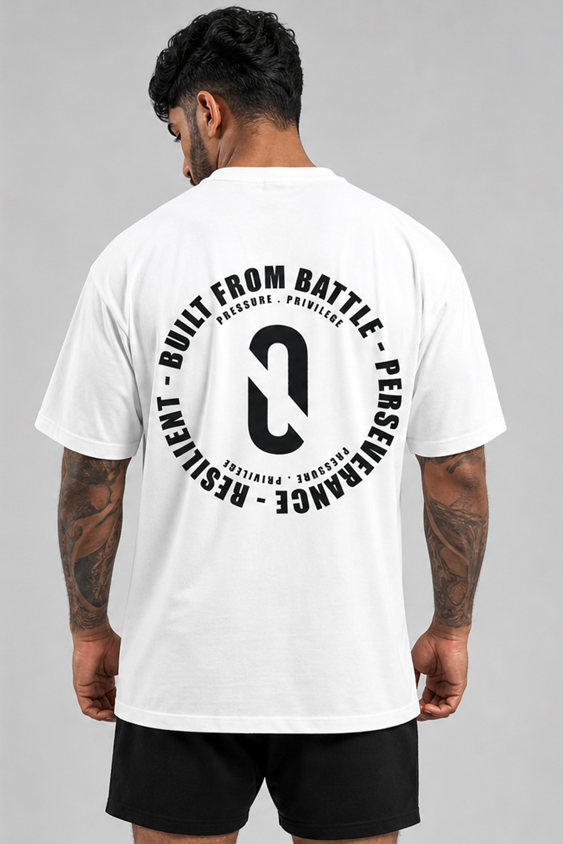 Overland Club “Built From Battle” Oversized Tee – White
