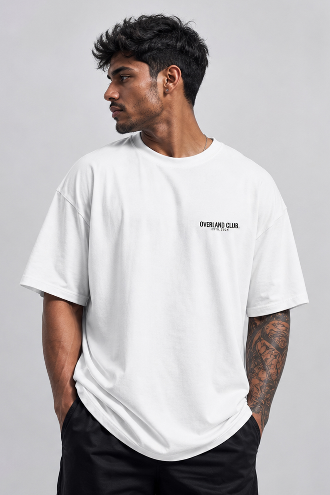 Overland Club “Bulking” Oversized Tee – White - Image 2