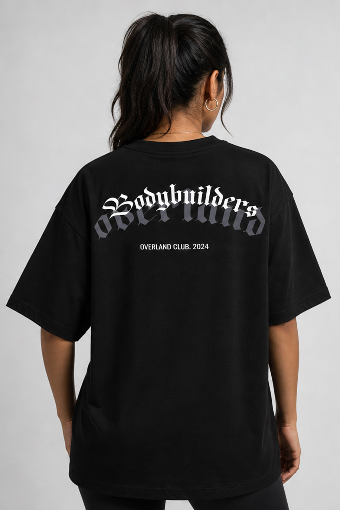 Overland Club “Bodybuilders” Oversized Tee – Black - Image 3