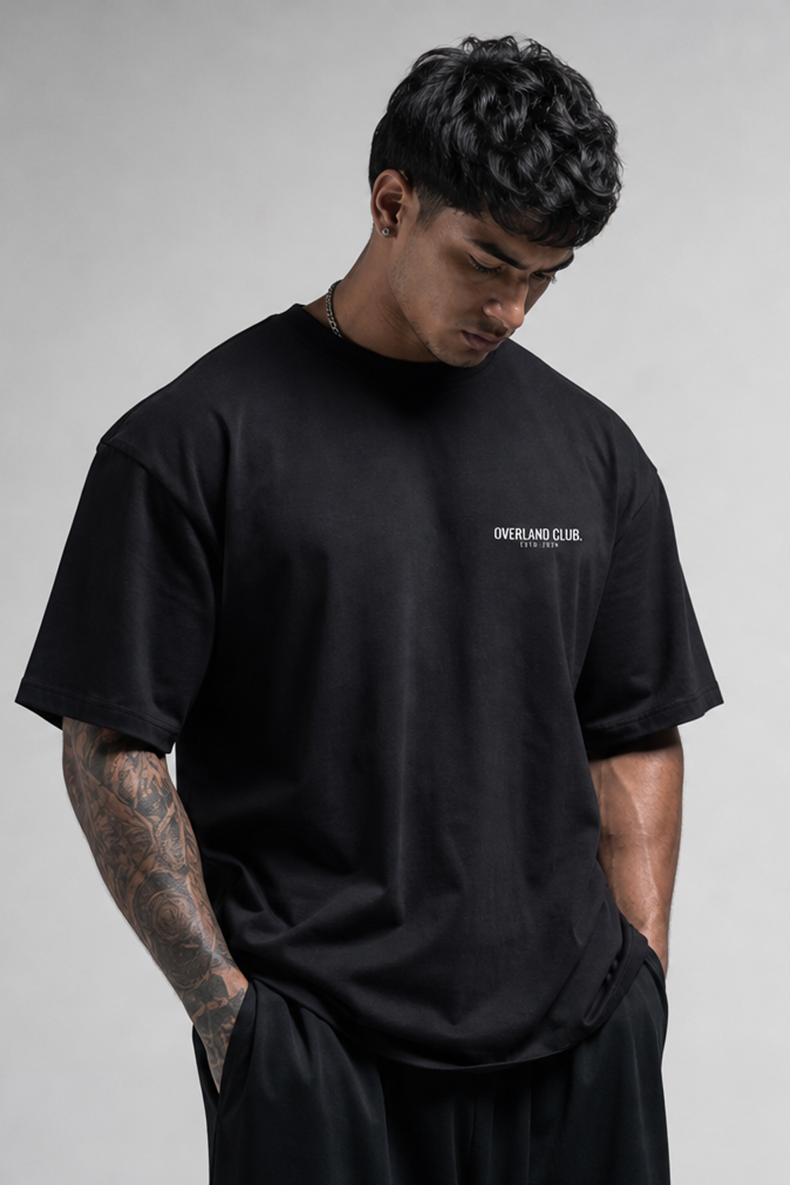Overland Club “Bodybuilders” Oversized Tee – Black - Image 4