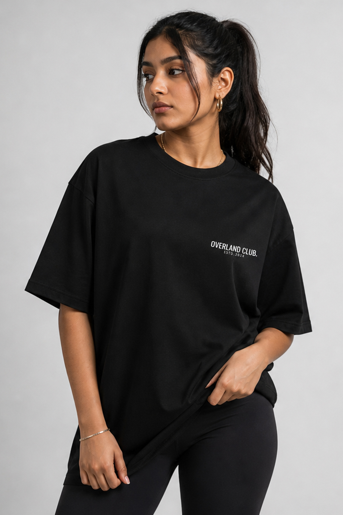 Overland Club “Bodybuilders” Oversized Tee – Black - Image 2